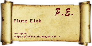 Plutz Elek névjegykártya